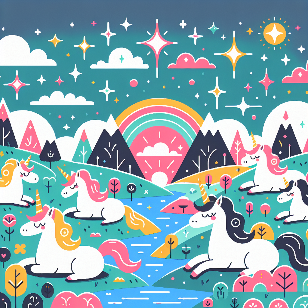Whimsical Unicorn Land Paint By Color