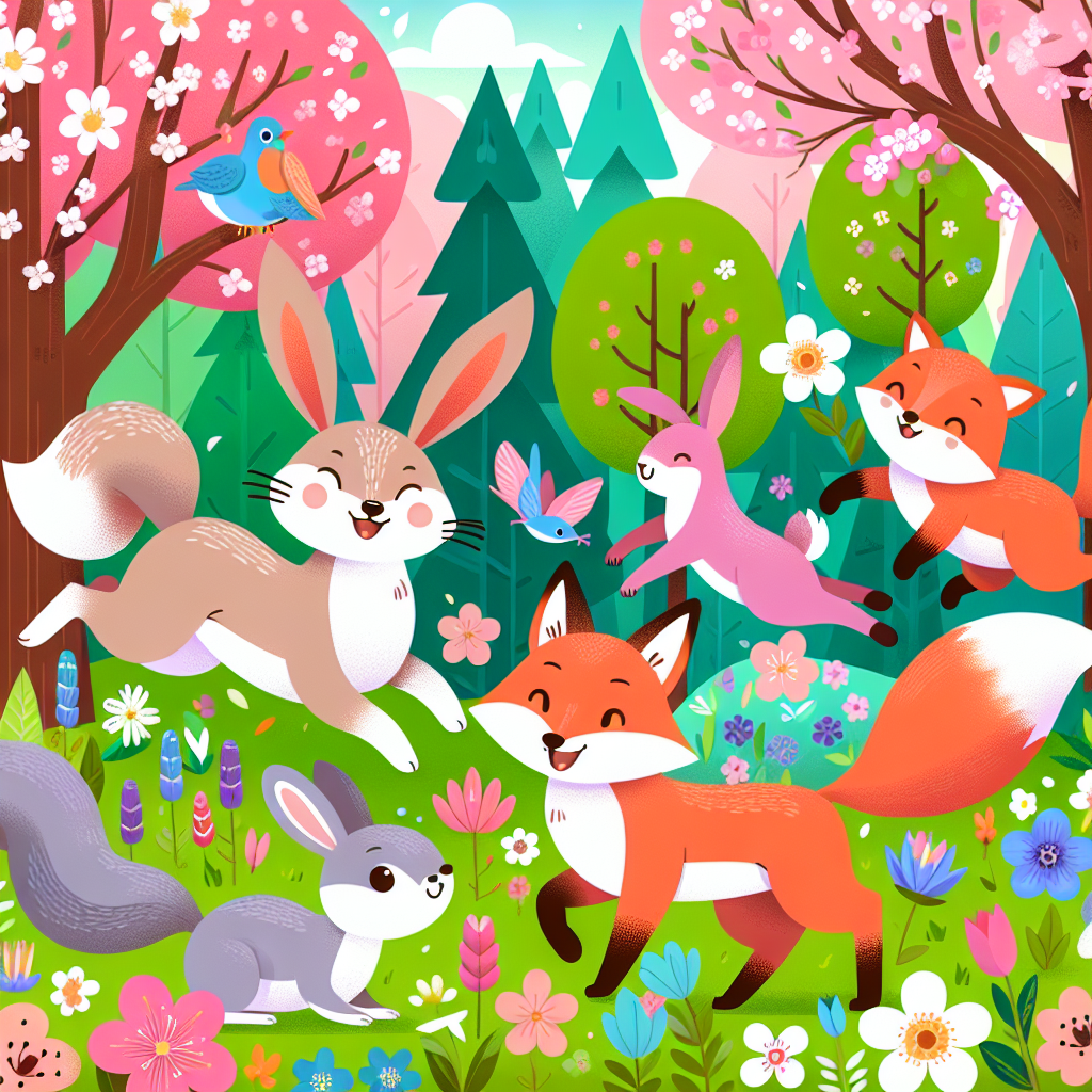 Springtime Woodland Whirl Number Painting