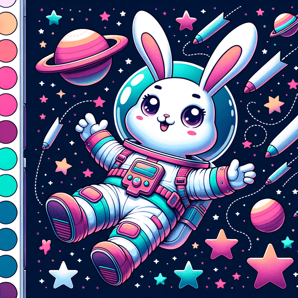 Exploring Astronaut Bunny Paint By Color