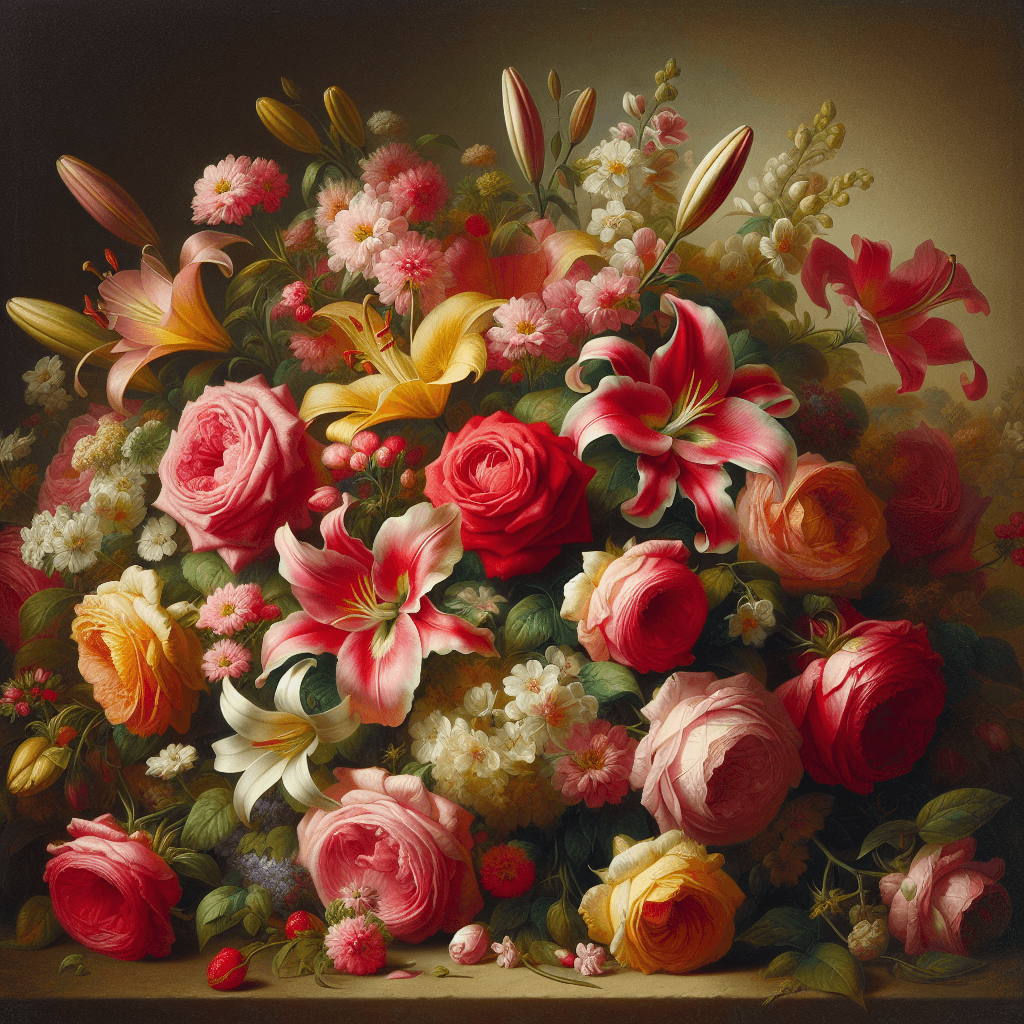 Floral Bouquet Still Life Number Painting