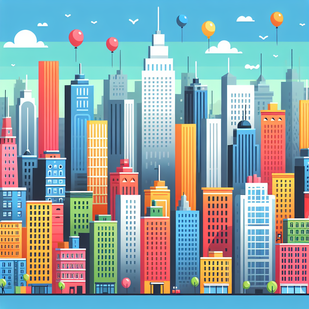 Cheerful City Skyline Painting By Numbers Kit