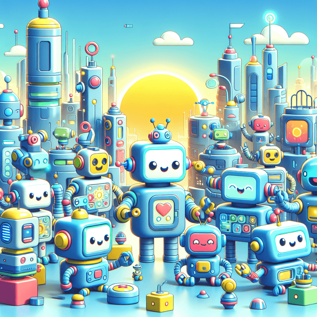 Friendly Robots In Action DIY Paint By Numbers