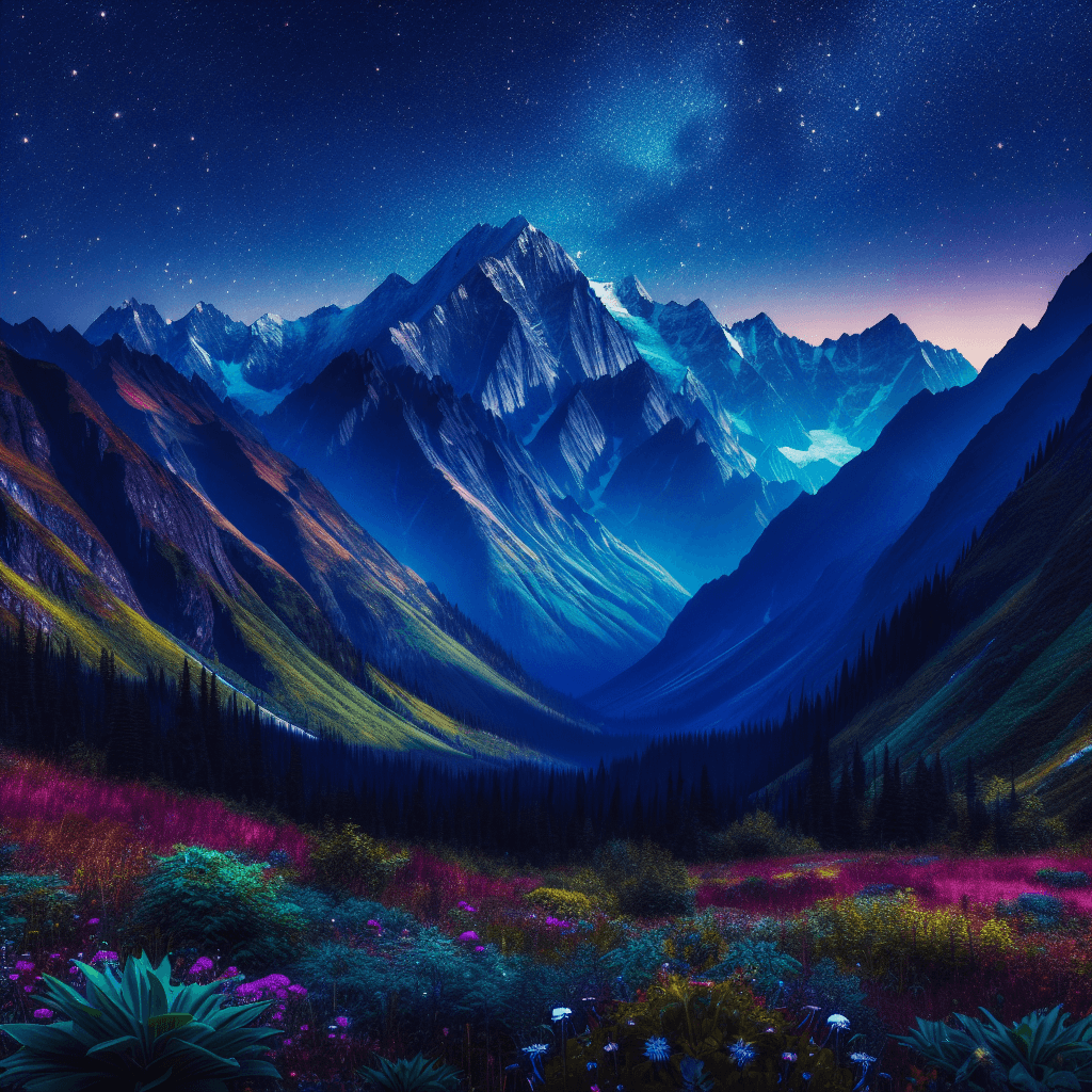 Starlit Night In The Mountains DIY Paint By Numbers