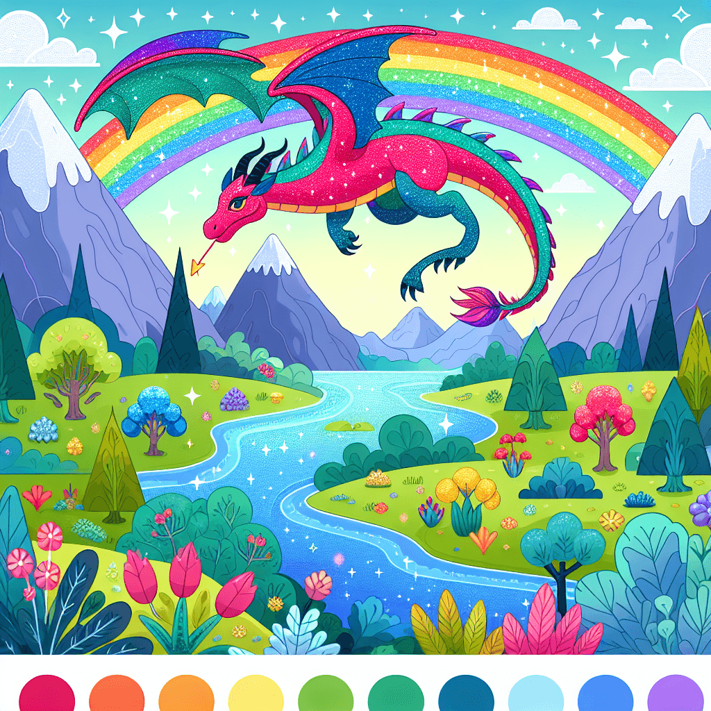 Rainbow Dragon Quest Paint By Number