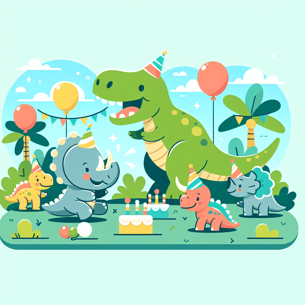 Giggling Dino Party DIY Paint By Numbers