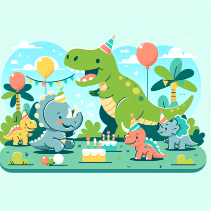 Giggling Dino Party DIY Paint By Numbers