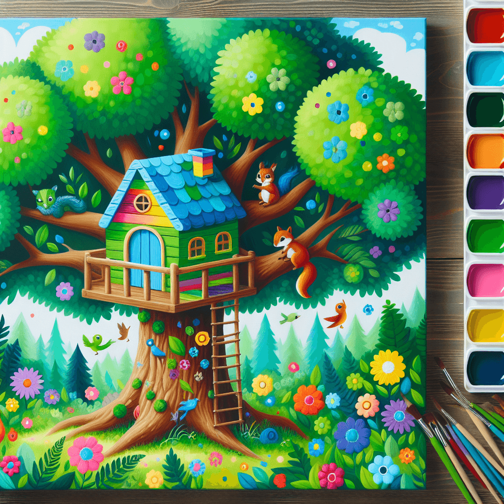 Whimsical Treehouse Escape Numbered Painting Kits