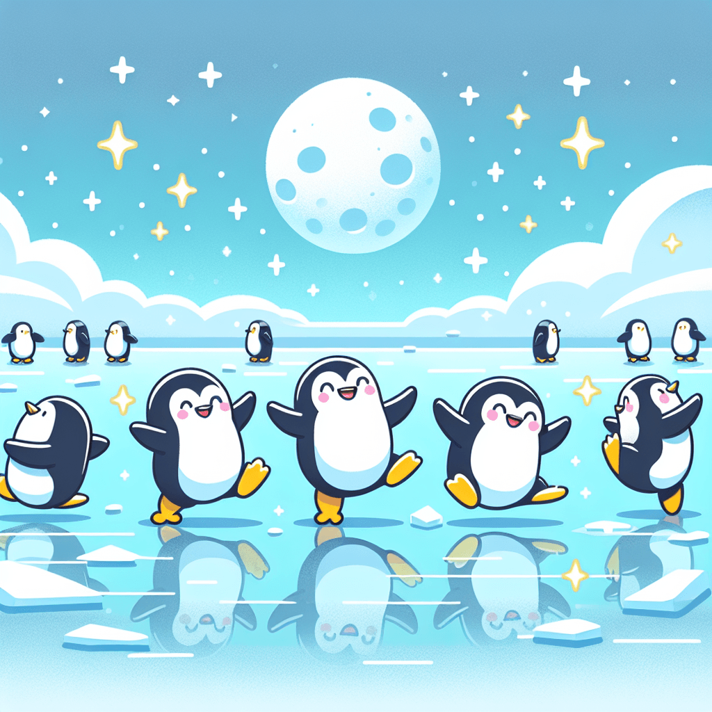Moonlit Penguin Parade Painting Number Kit