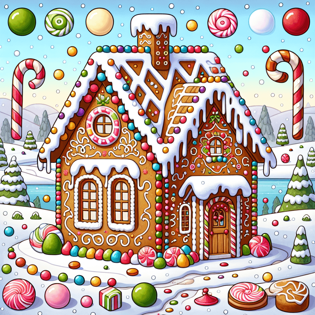 Cheery Gingerbread House Paint By Numbers Art