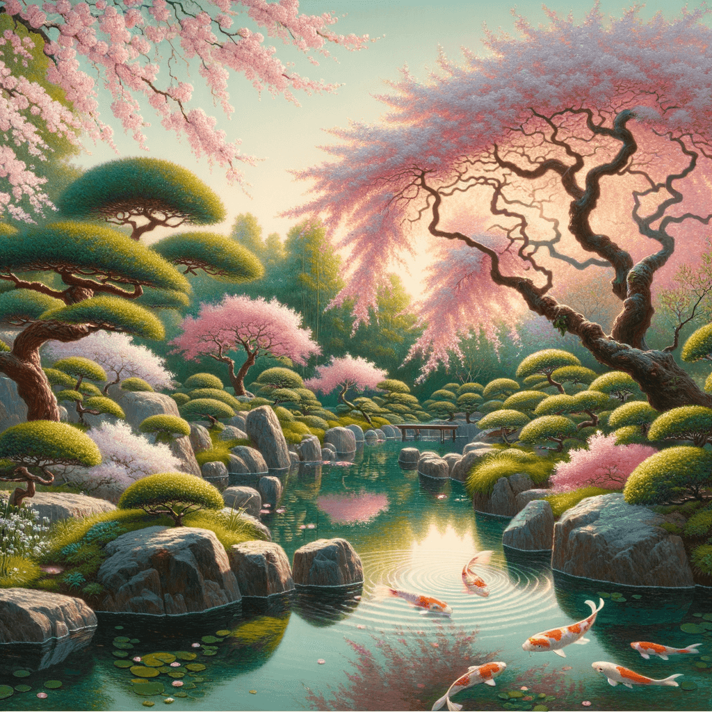Ancient Japanese Garden Painting Number Kit