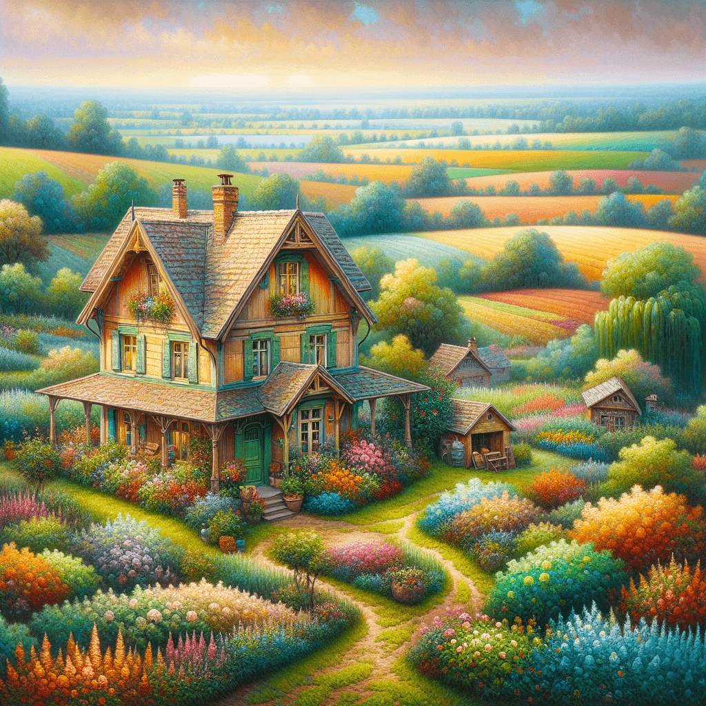 Charming Country Home Number Painting