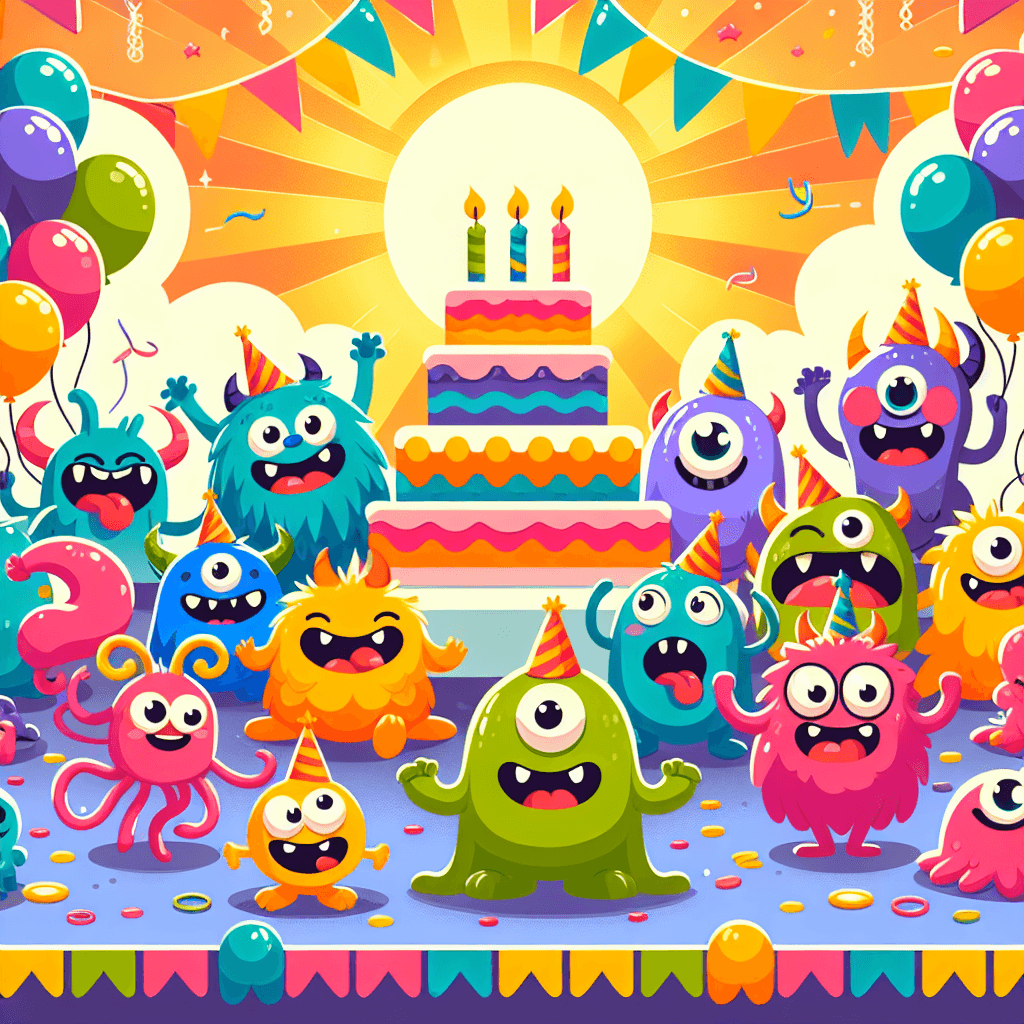 Playful Monster Gathering DIY Paint By Numbers