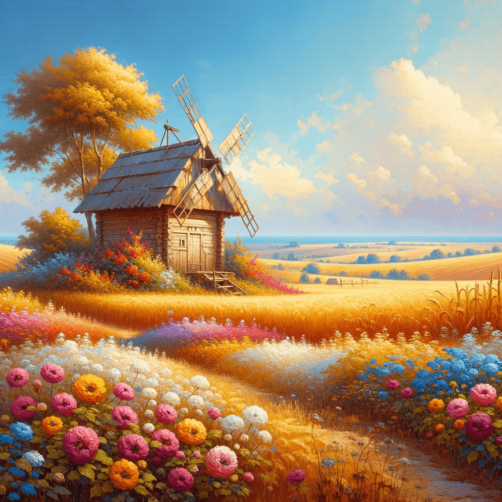 Charming Rustic Windmill Paint By Number