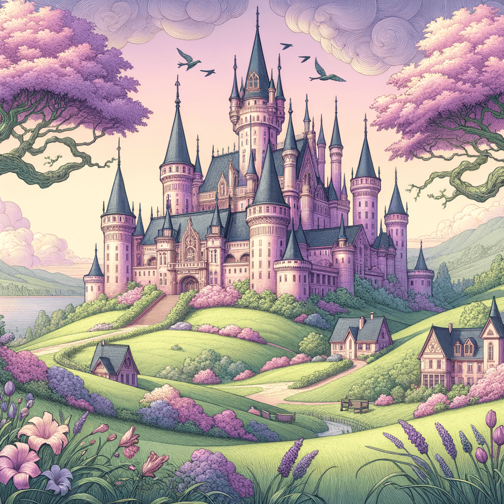 Fairy Tale Castle Overlook Number Painting