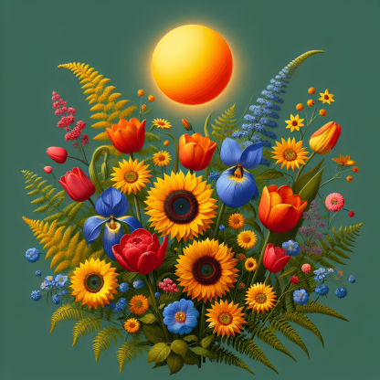 Bright Floral Delight Number Painting