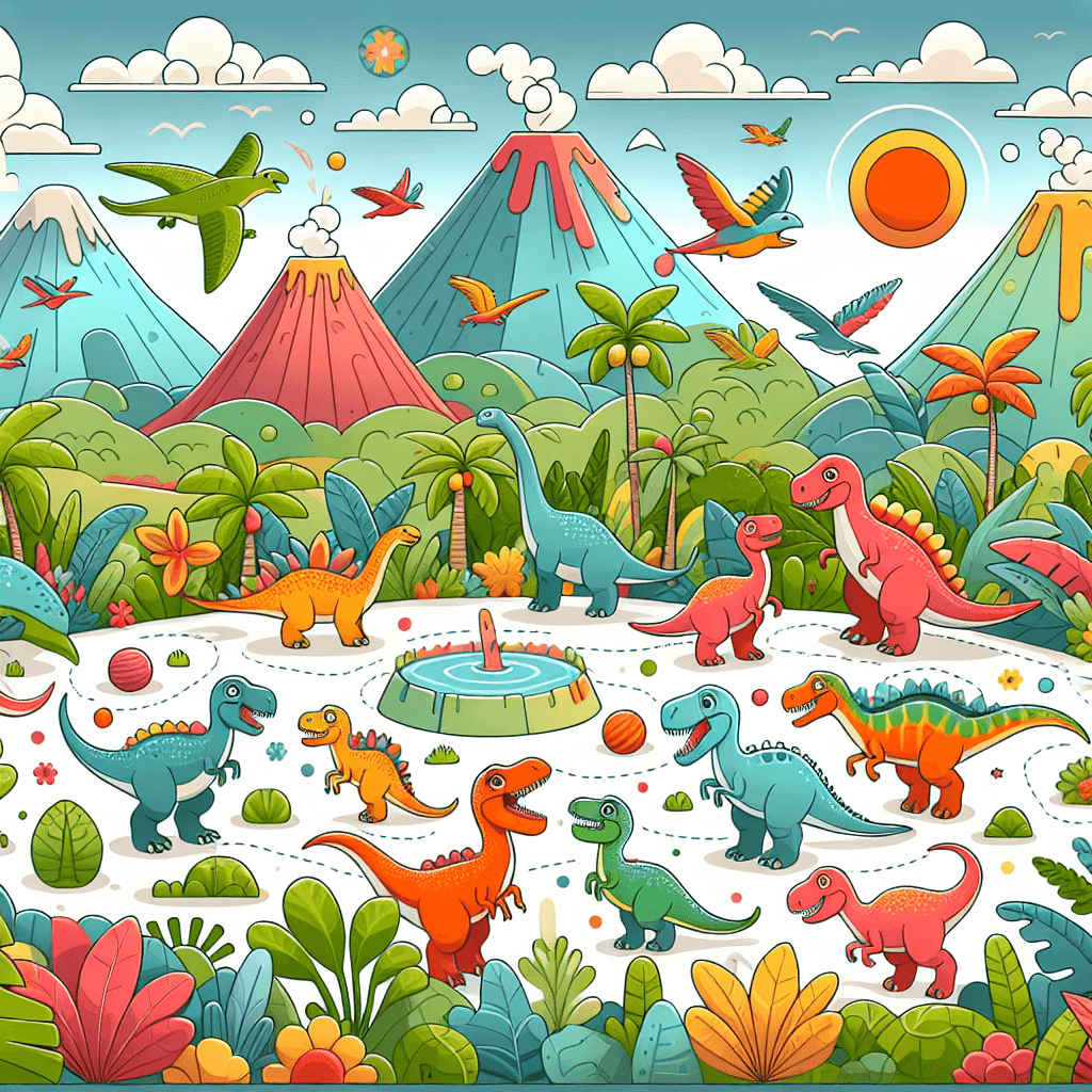 Dinosaur Park Adventure Paint By Numbers Art