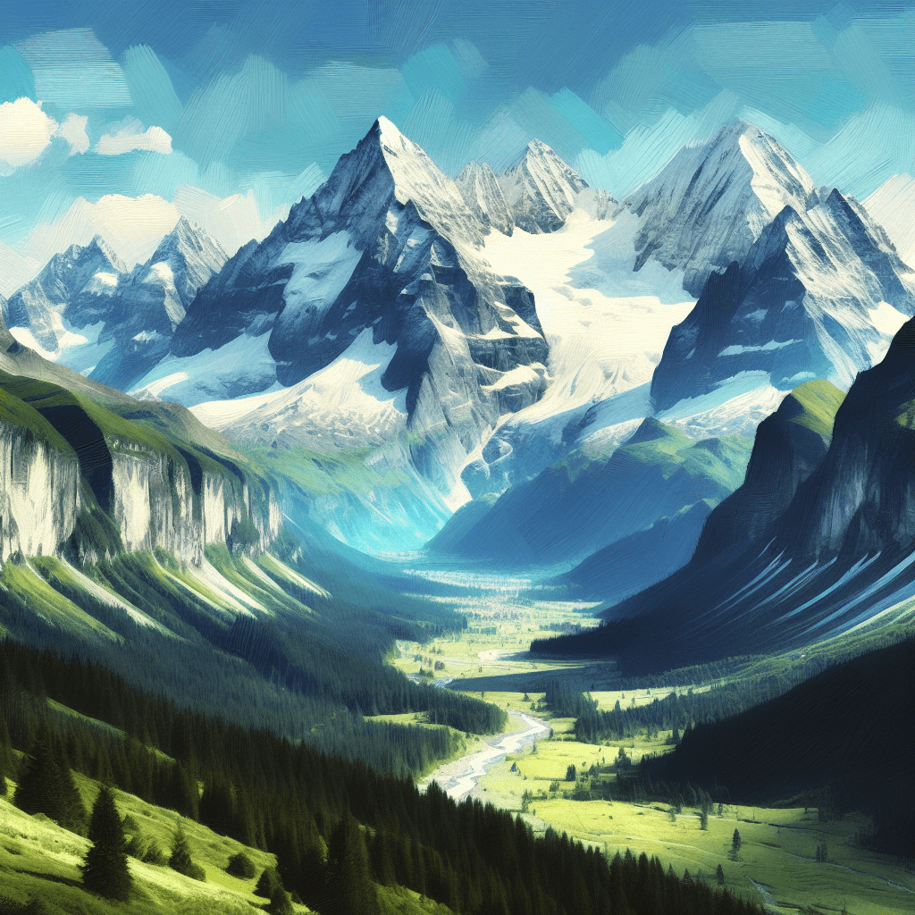 Peaceful Alpine Vista Paint By Numbers Art