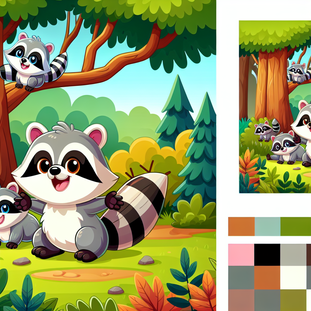 Roaming Raccoons Paint By Number