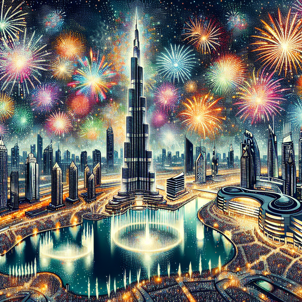 New Year's Eve Fireworks - United Arab Emirates Paint By Color