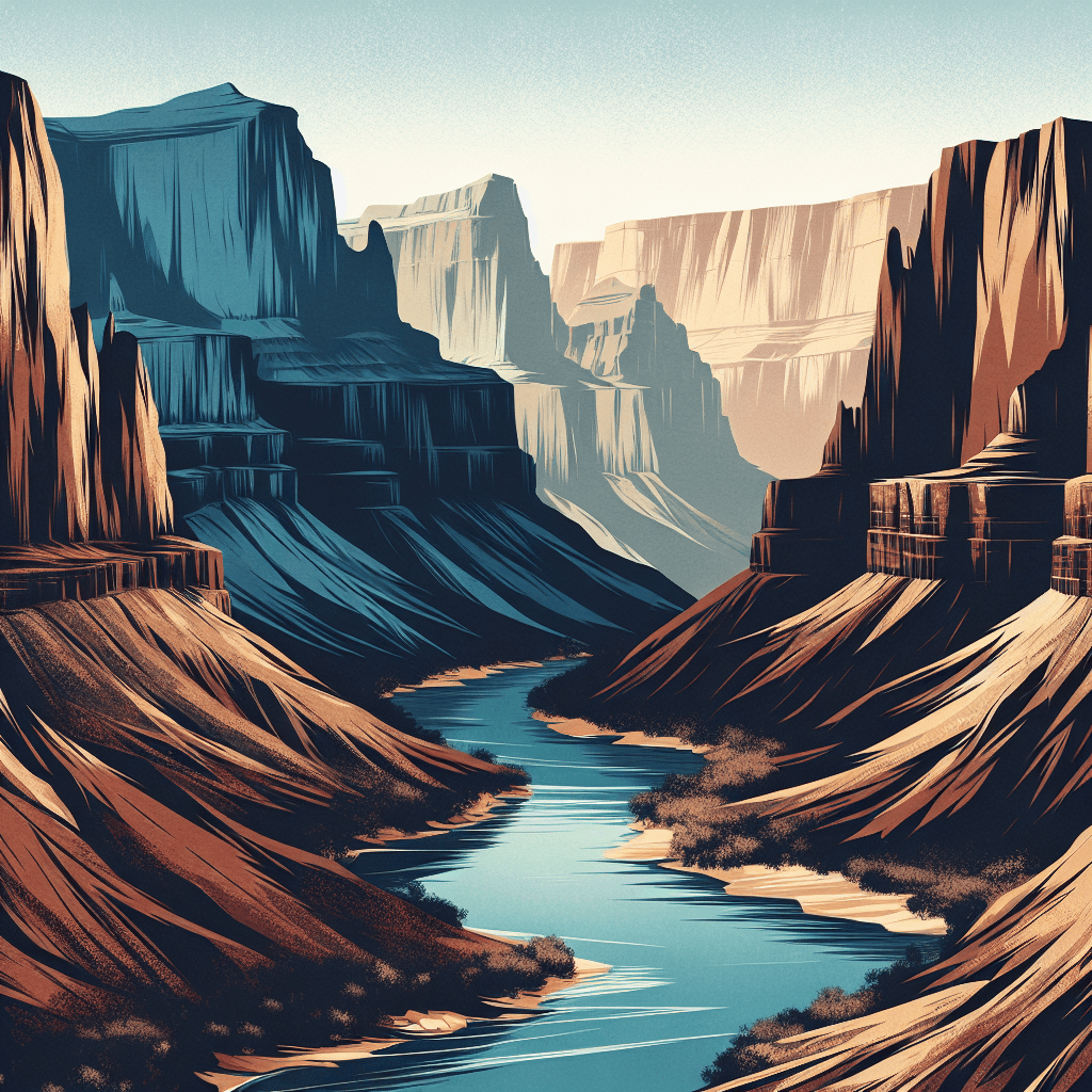 Majestic River Canyon Painting Number Kit