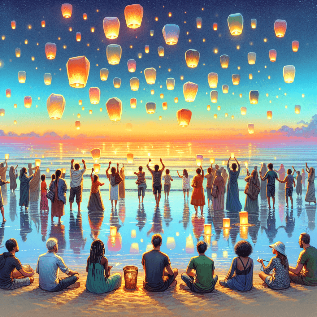 Lantern Floating Hawaii - Oahu Painting Number Kit