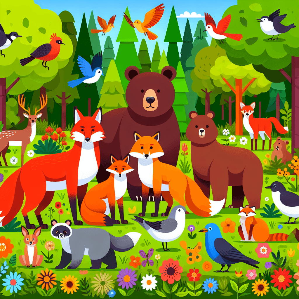 Forest Animal Kingdom Painting Number Kit