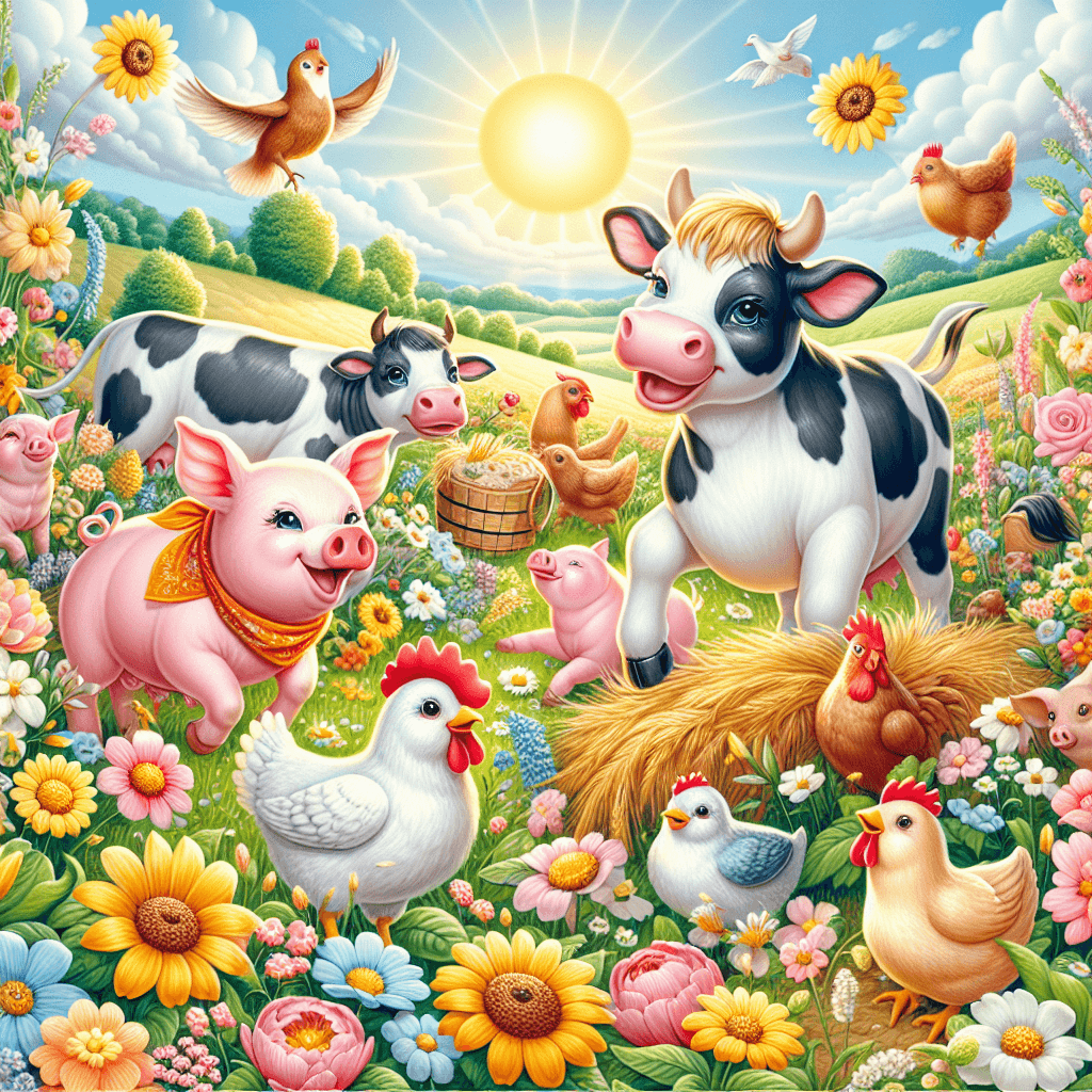Joyful Day At The Farm Number Painting