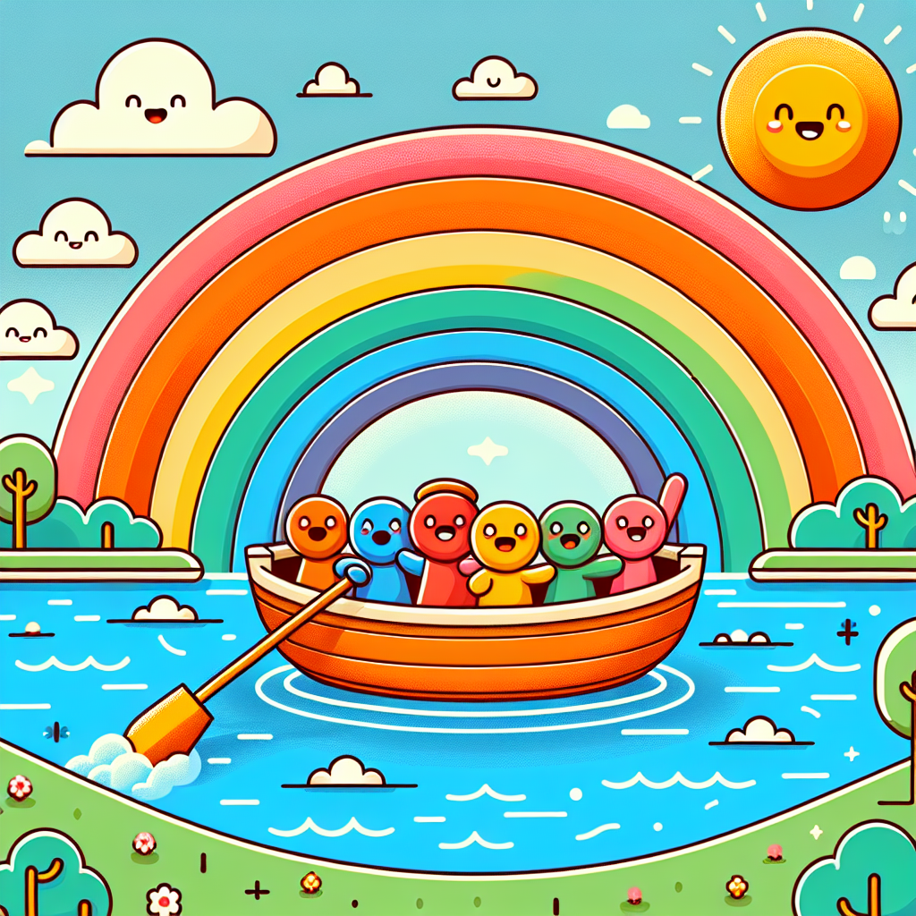 Sailing On A Rainbow Boat Paint By Color