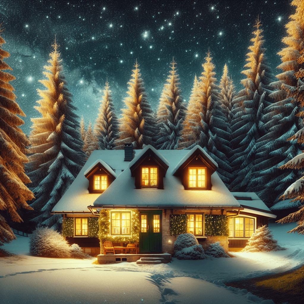 Winter Cottage Glow Paint By Numbers Art