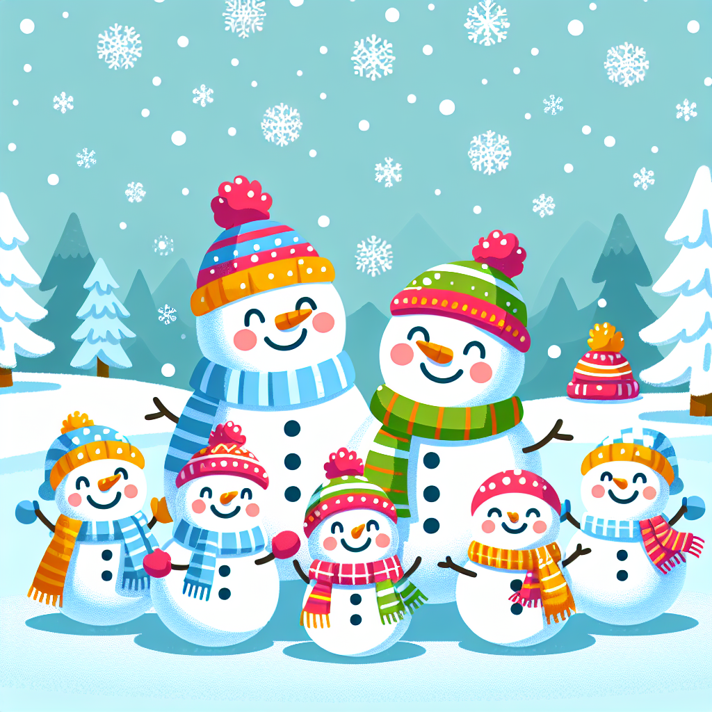 Merry Snowmen Family Number PaintingMerry Snowmen Family - DIY Painting By Numbers Kit - Image 3