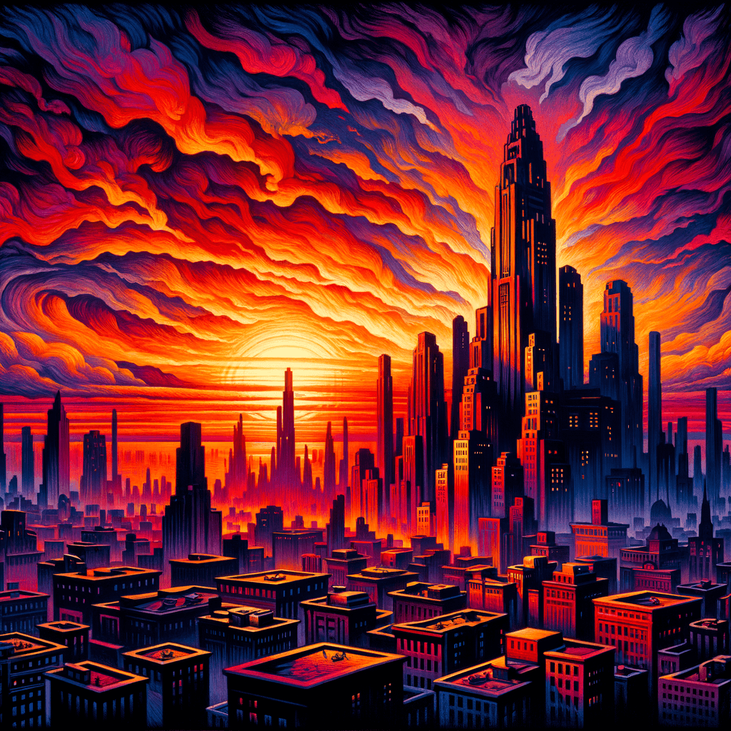 Sunset Over City DIY Paint By Numbers