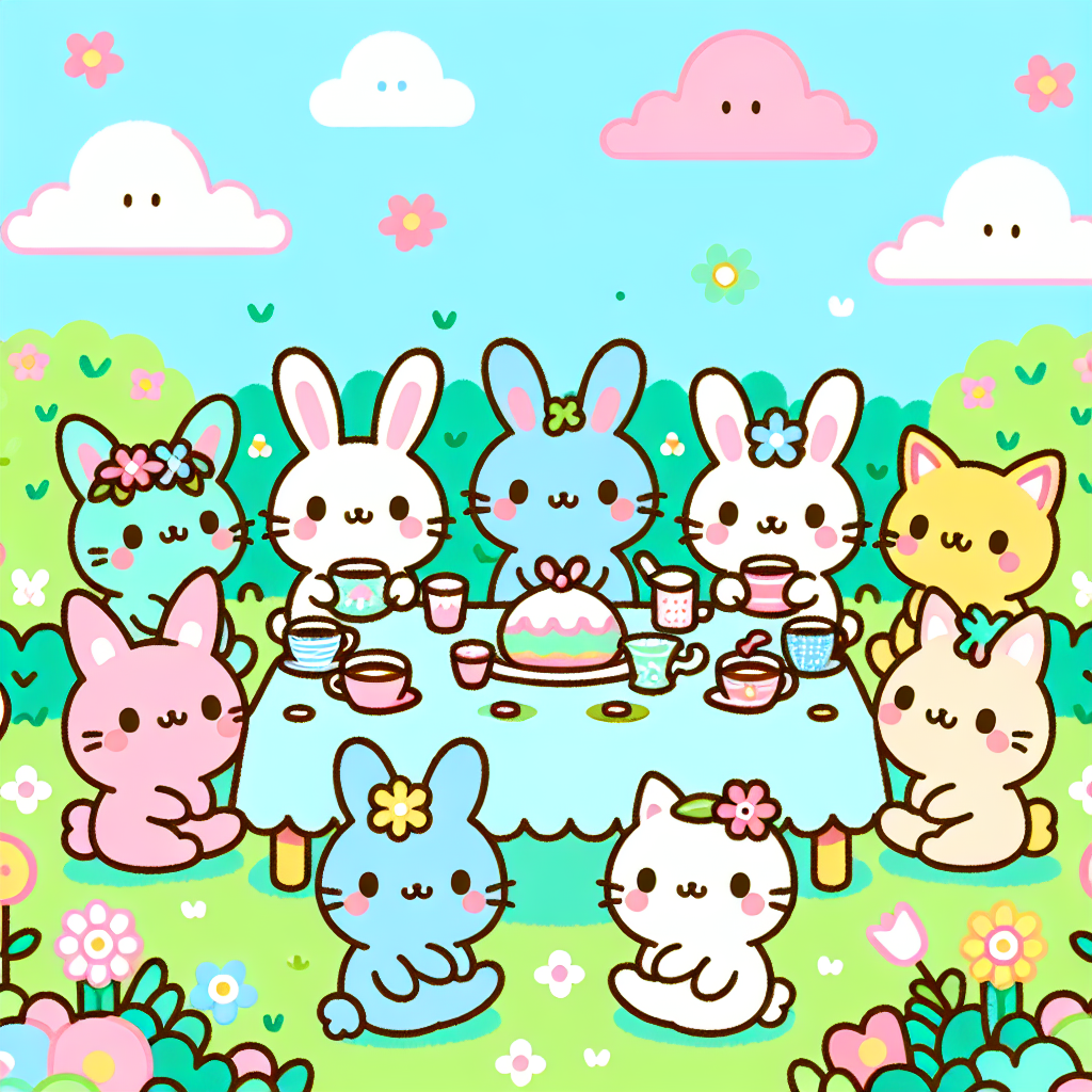 Furry Friends Tea Party Paint By Numbers