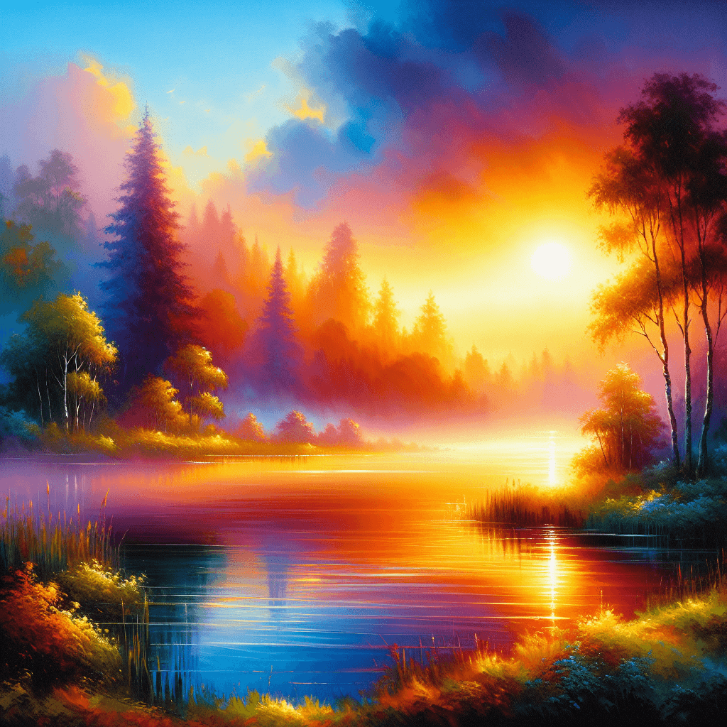 Dawn Over Misty Lake Paint By Numbers Kits