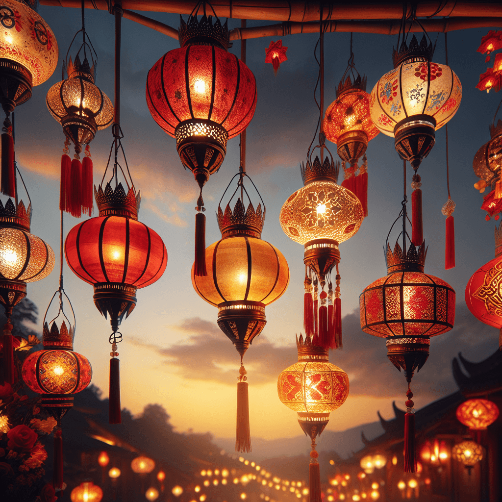 Enlightening Eastern Lanterns Numbered Painting Kits