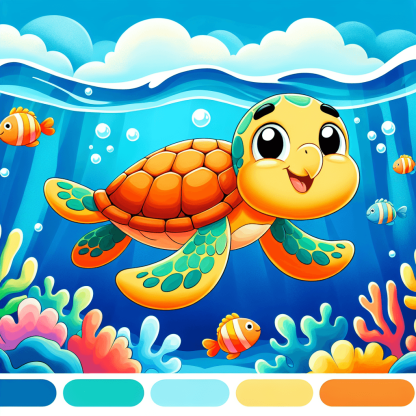 Happy Sea Turtle Paint By Numbers Kits