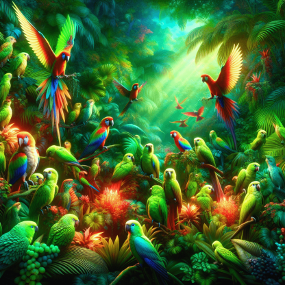 Joyful Tropical Aviary Paint By Numbers Art