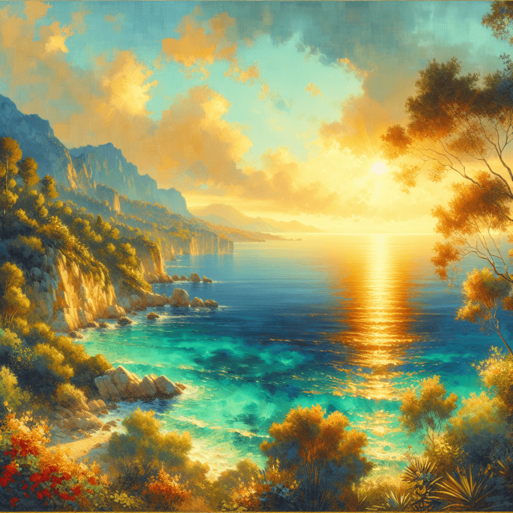 Mediterranean Sunrise Glow Paint By Numbers
