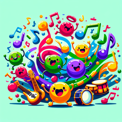 Dancing Music Notes DIY Paint By Numbers