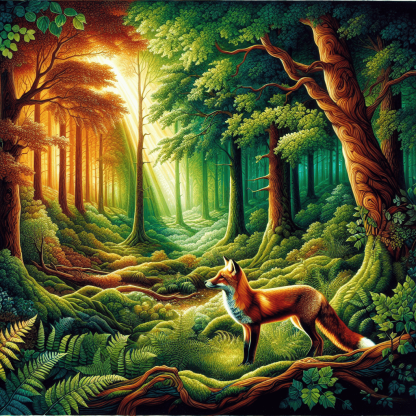Fox Woodland Grace Numbered Painting Kits