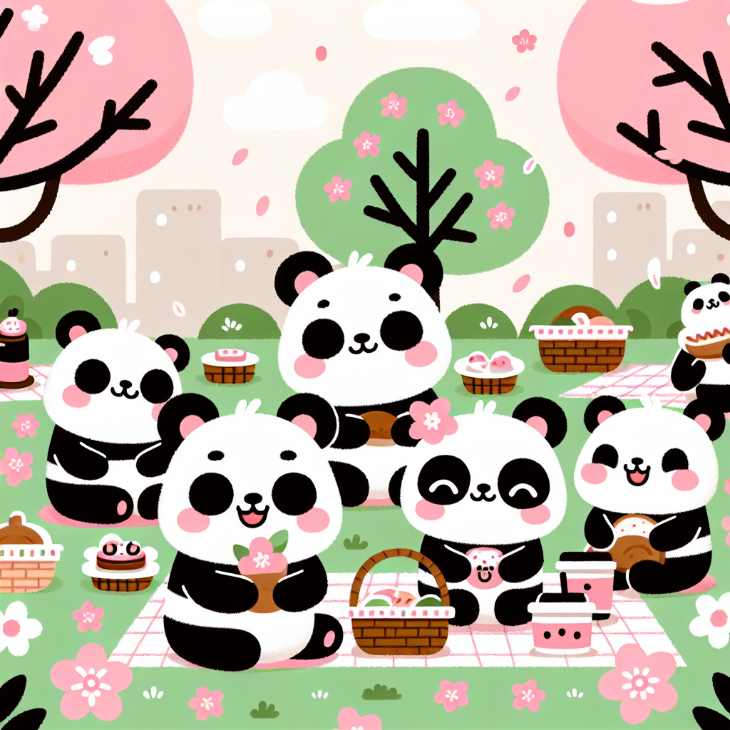 Panda Picnic In The Park Paint By Number
