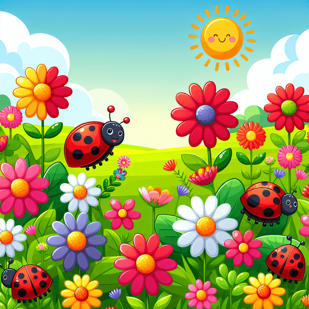 Garden Of Colors With Ladybugs And Flowers Paint By Numbers