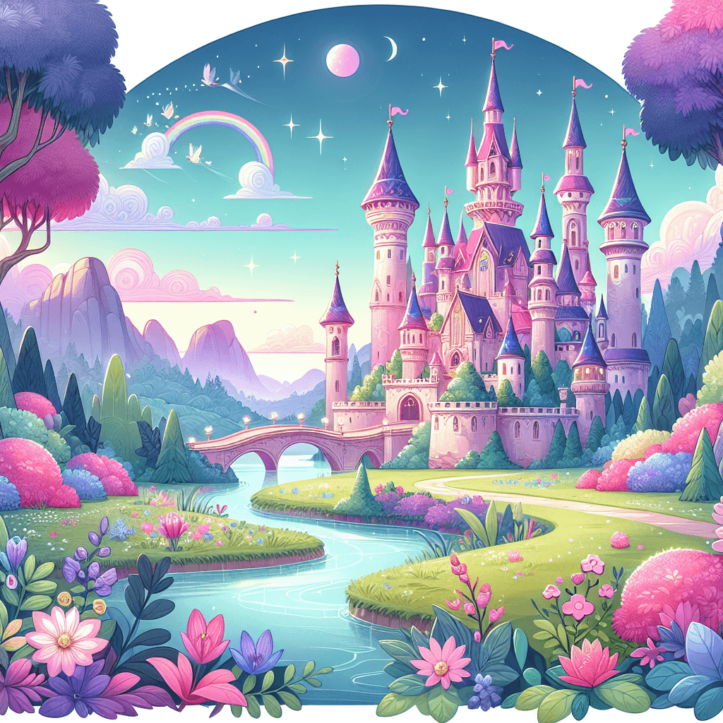 Vibrant Fairy Tale Castle Painting Number Kit