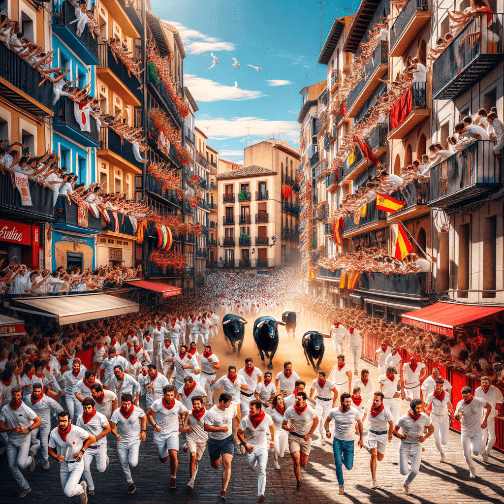 Running Of The Bulls Number Painting