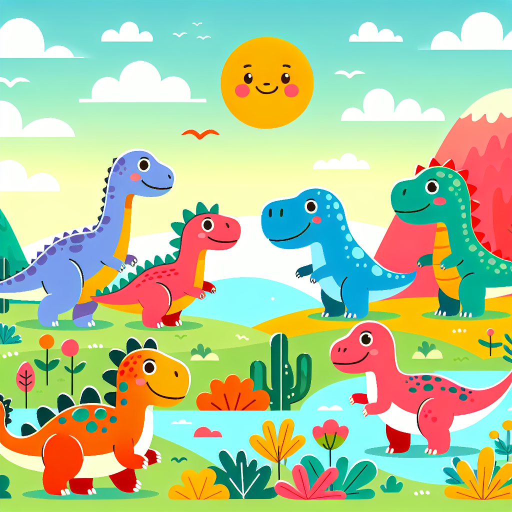Friendly Dinosaurs In Adventureland Painting Number Kit