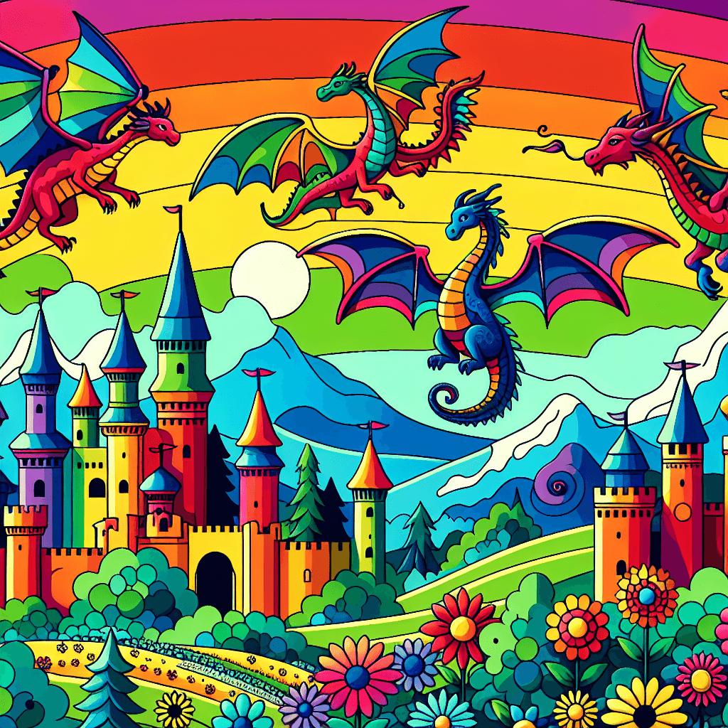 Rainbow Dragon Kingdom Number Painting