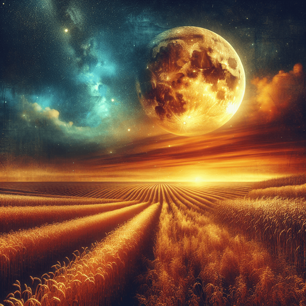 Harvest Moon Over Fields DIY Paint By Numbers