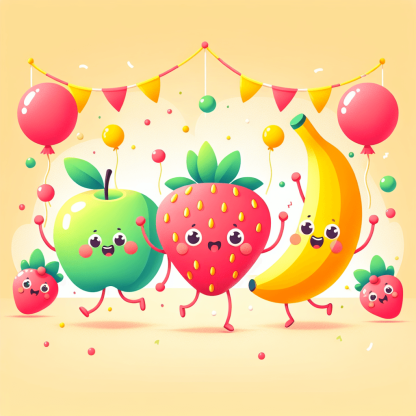 Dancing Fruit Fiesta DIY Paint By Numbers
