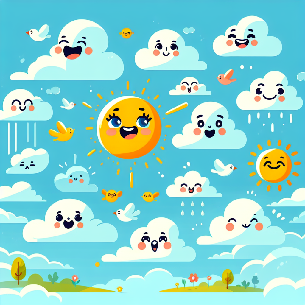 Cute Cloudy Day DIY Paint By Numbers