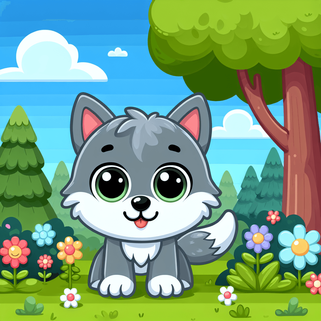 Whimsical Wolf Pup Numbered Painting Kits