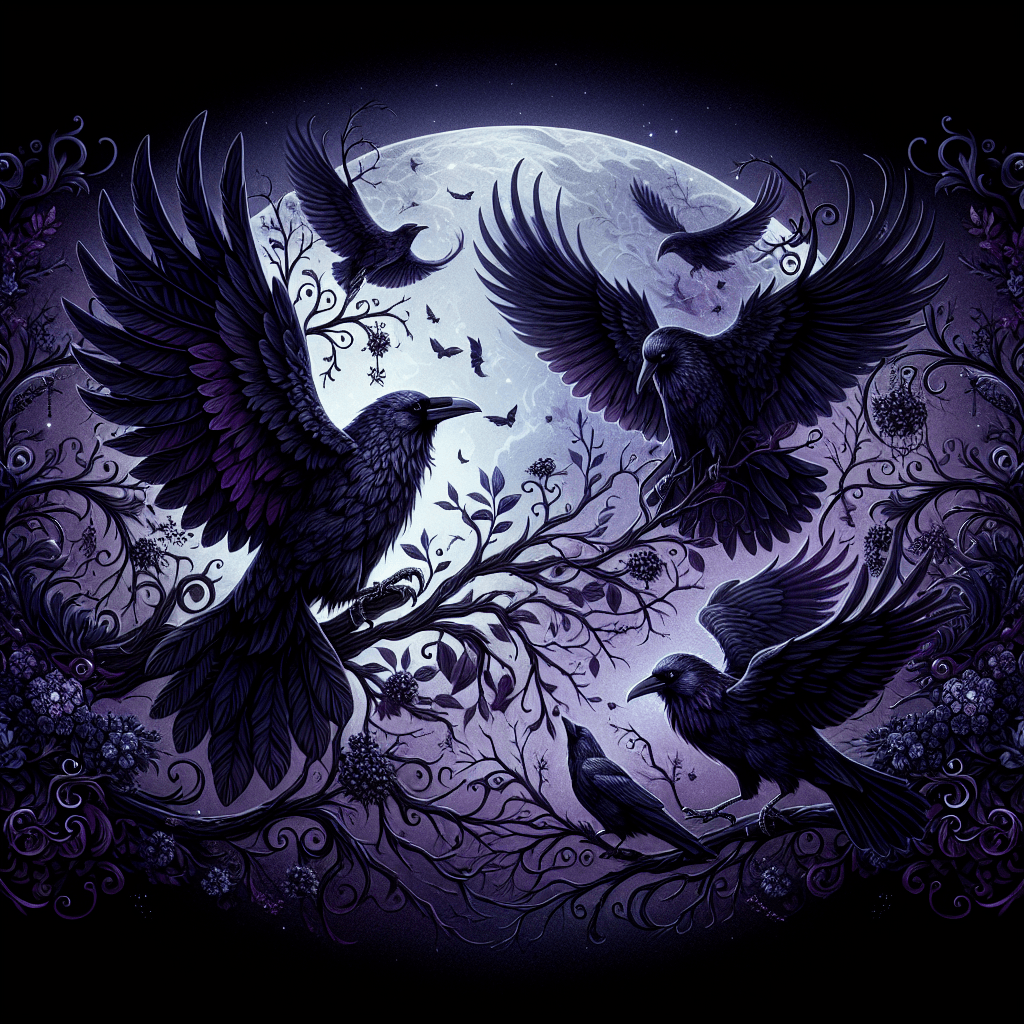Gothic Raven Night Painting Number Kit